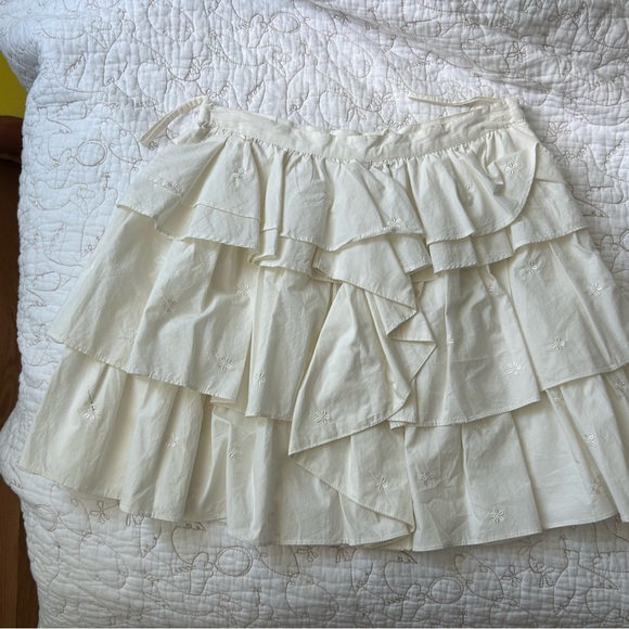 Ulla Johnson Cream Ruffle Skirt - Picture 1 of 4